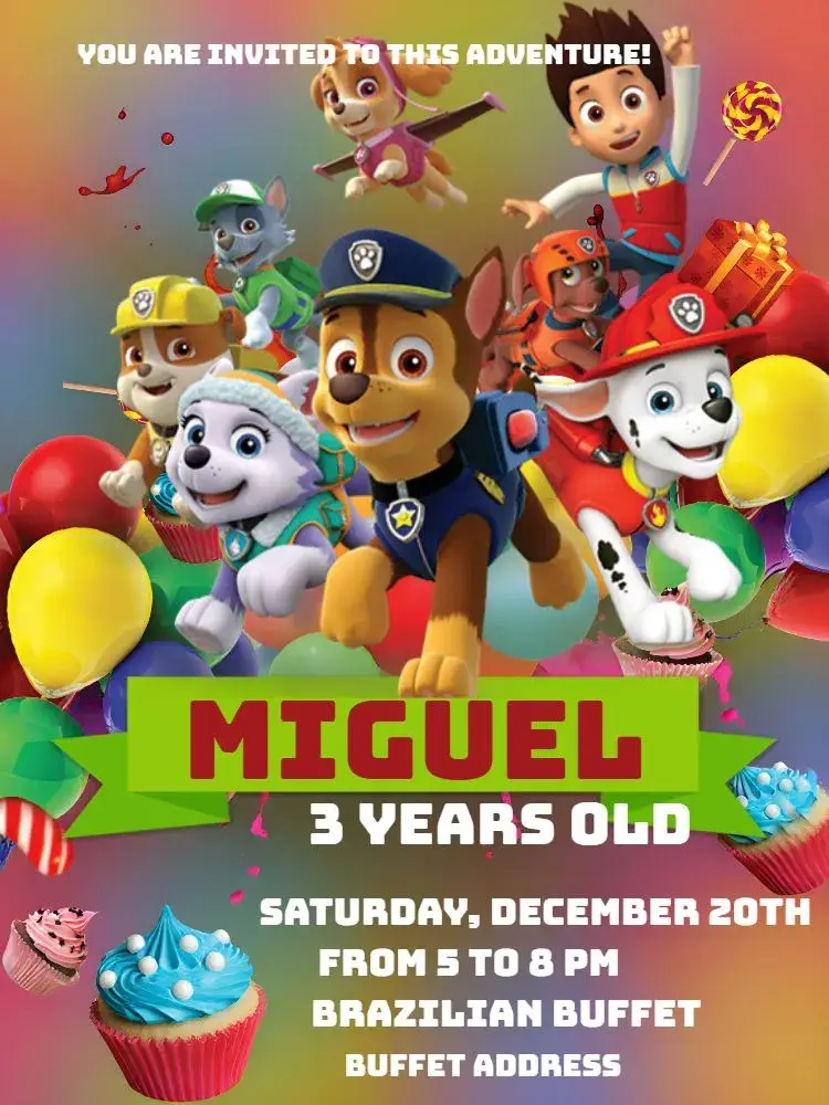 PAW Patrol Puppies invitation