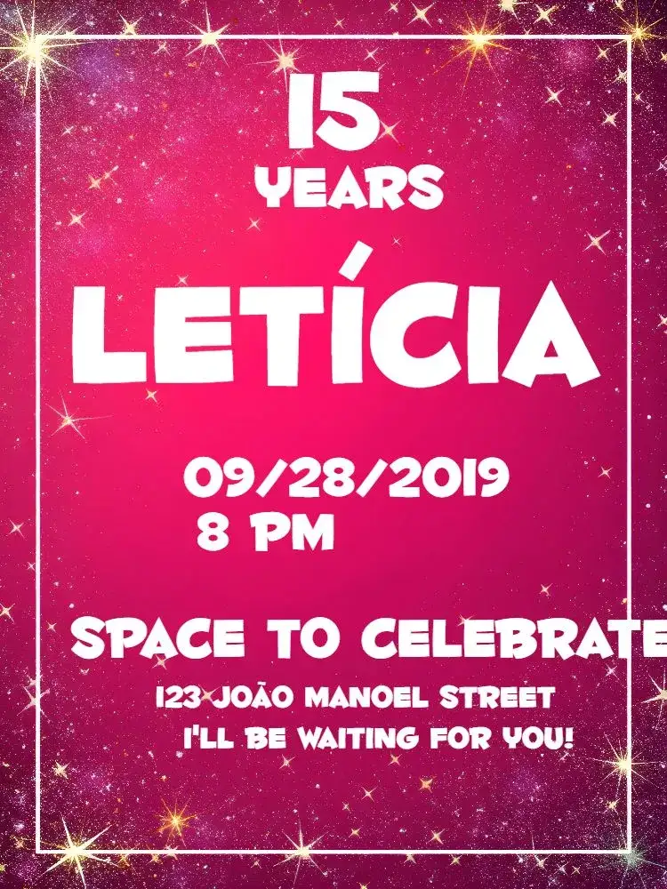 Invitation 15th Birthday - Bright Pink Glitter – Sweet 15 theme pink, glittery, feminine, modern, sparkling, elegant