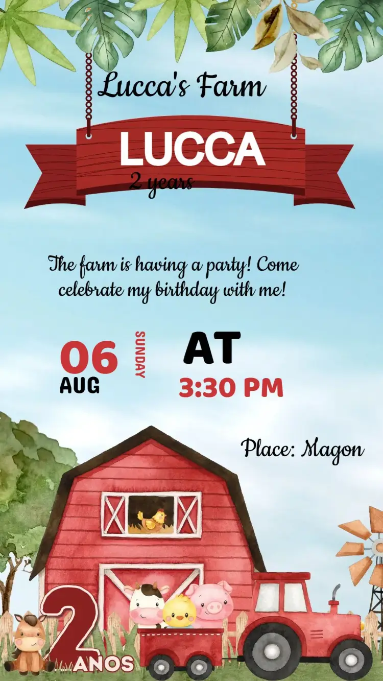 Invite Farm Birthday Invitation editable and customizable