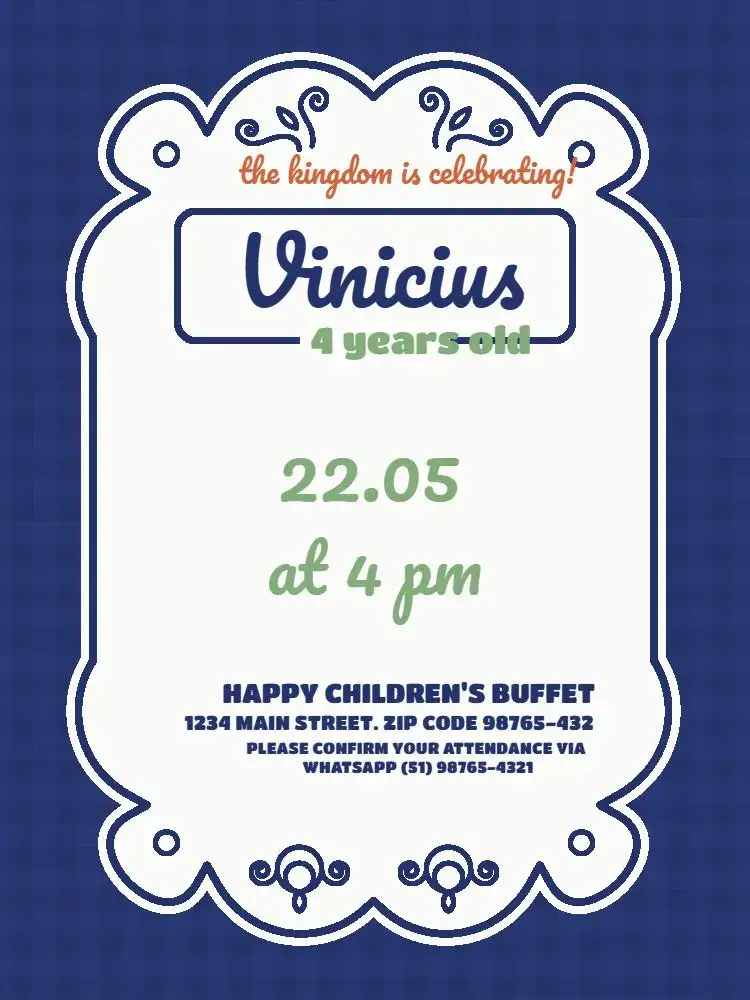 Invitation Little Prince Playful Encounter – Kids' Birthday Party theme playful, elegant, dark blue, book illustrations, childlike, creative