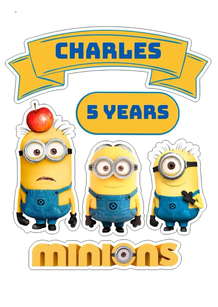 Minions Cake Topper Print invitation