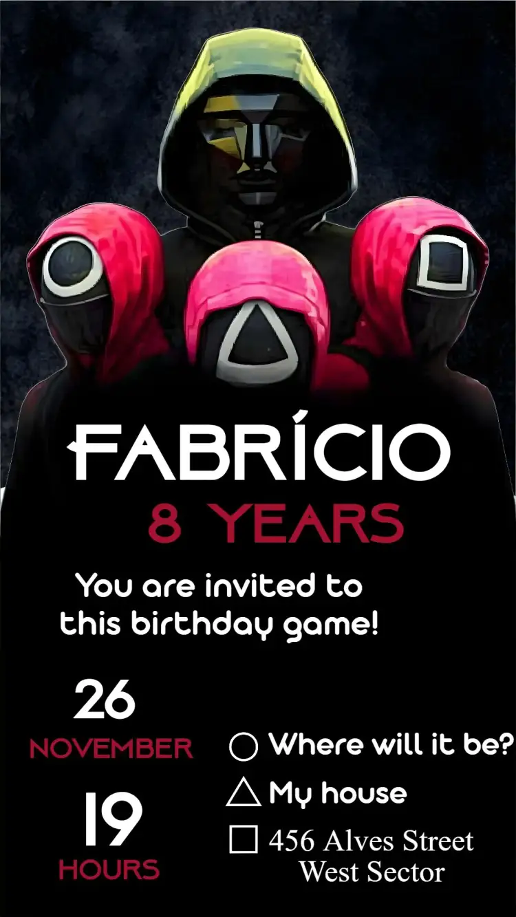 Invitation Round 6 – Birthday theme modern, vibrant, themed, games, colorful