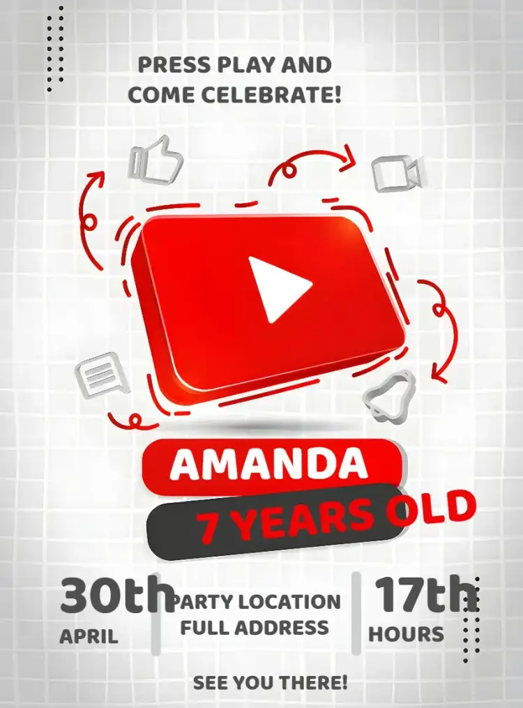 Invitation Youtube Video – Most searched for theme modern, colorful, fun, digital, themed
