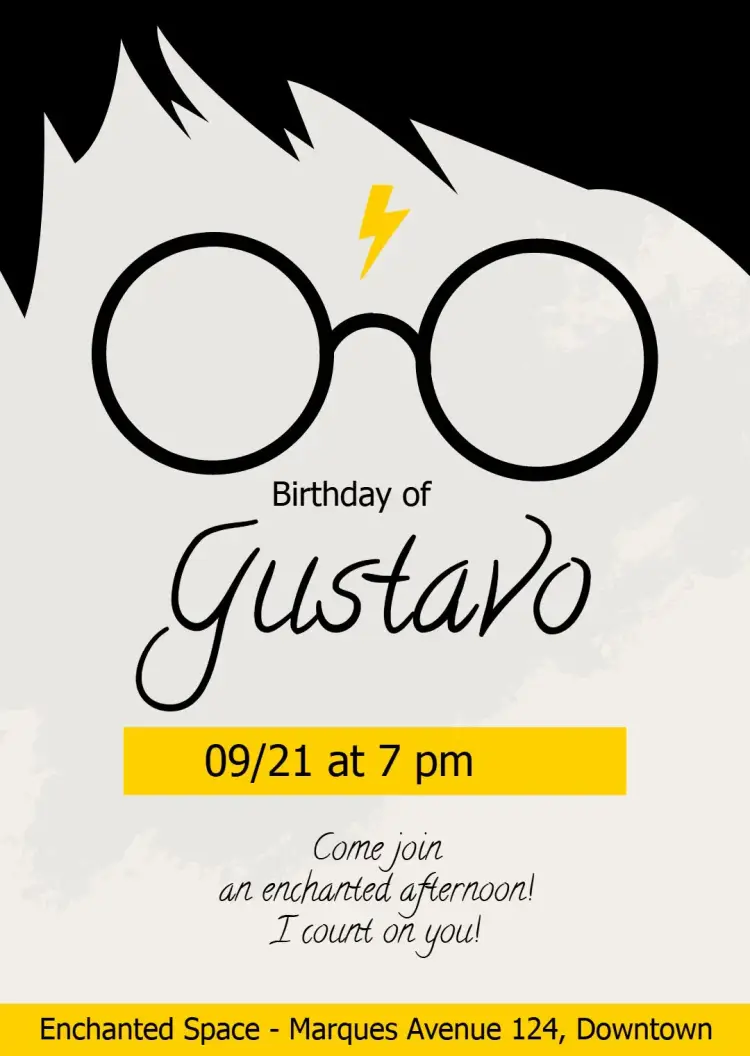 Harry Potter Hogwarts invitation