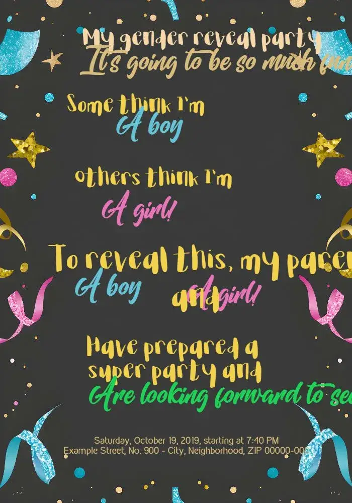 Blue Boy Or Girl Reveal Tea invitation