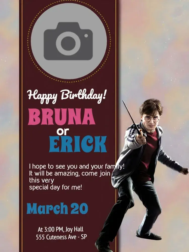 Harry Potter With Blue Photo invitation