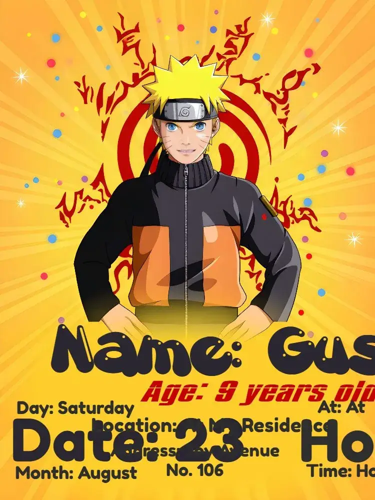 Naruto Background invitation