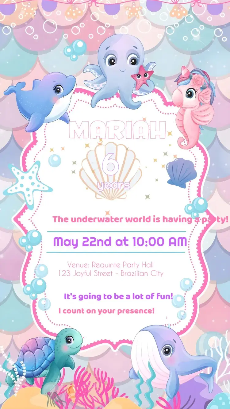 Invite Lilac Sea Background