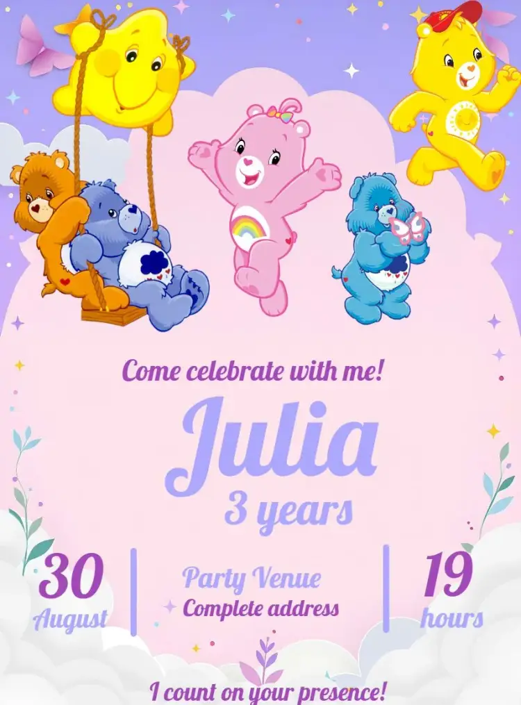 Care Bears Digital invitation