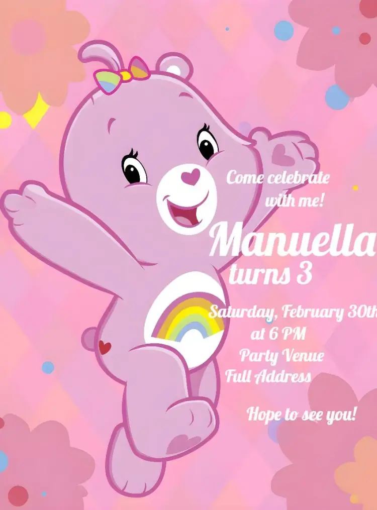 Care Bears invitation