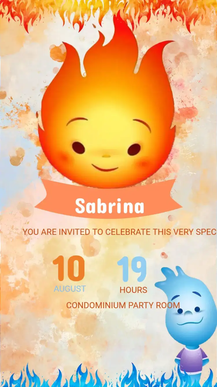 Digital Invitation Birthday Elemental Elements