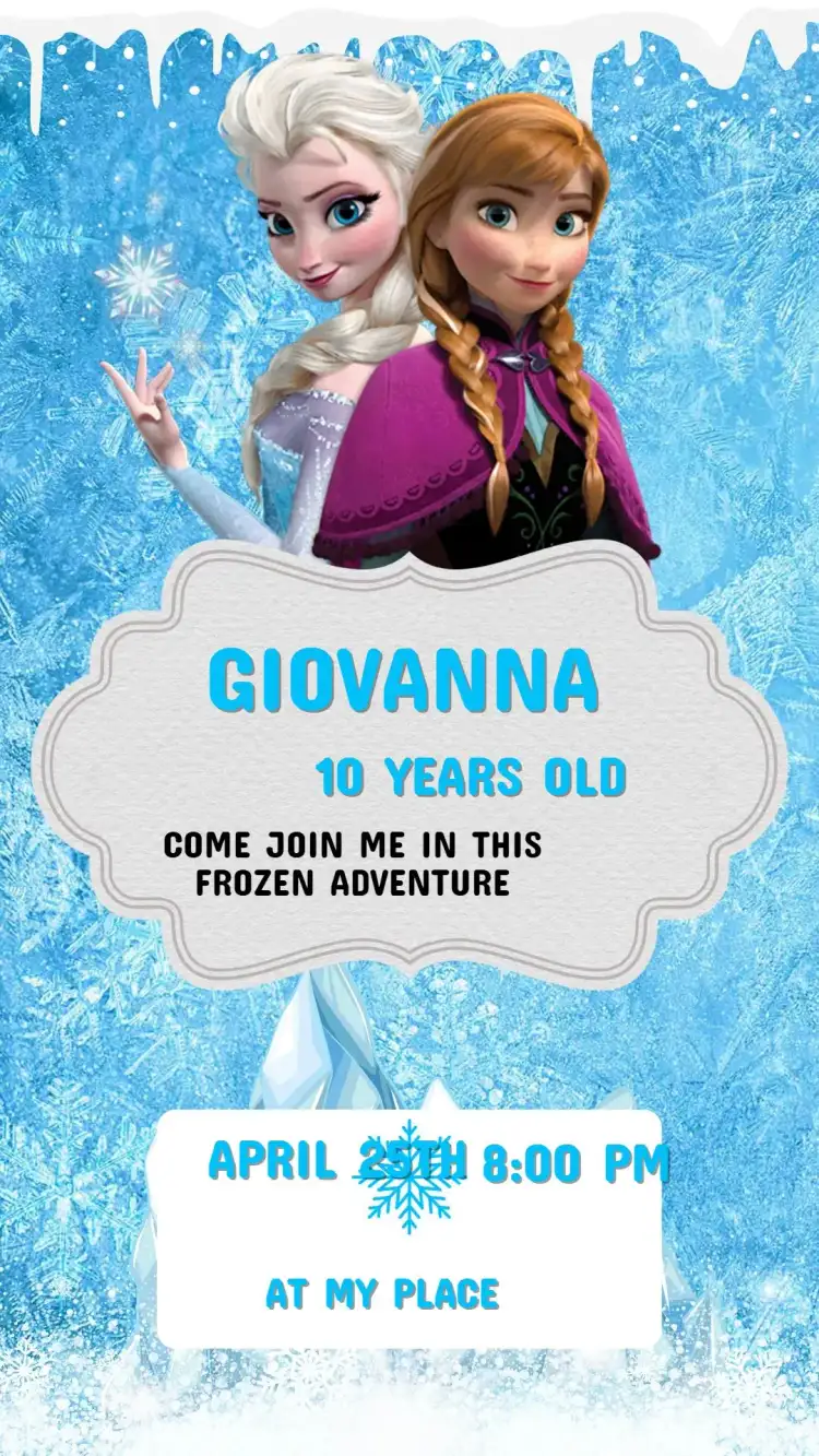 Editable Kids Frozen Invitation - Elsa and Anna's Party