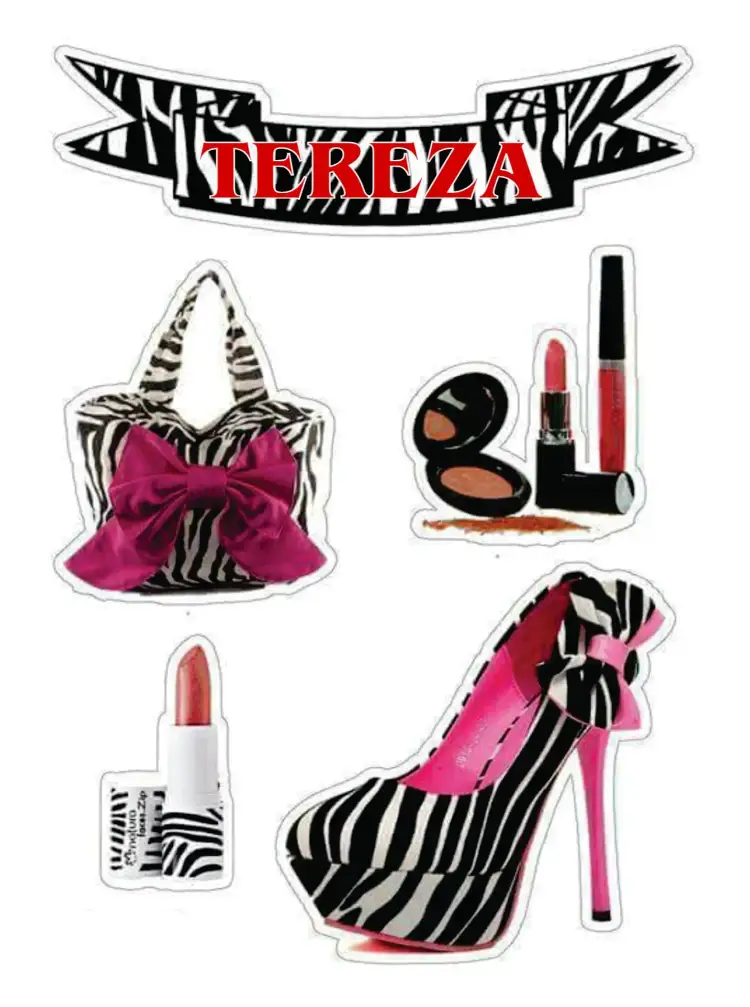 Invitation Zebra Fashion Party – Cake topper theme modern, zebra print, vibrant colors, fashionable, fun, themed