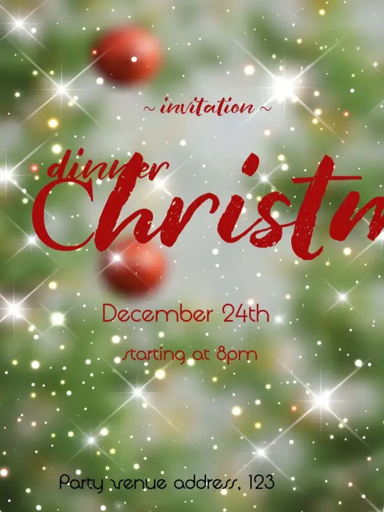 Invitation Christmas Party – Commemorative Dates theme green, red, Christmas-themed, classic, festive, cheerful