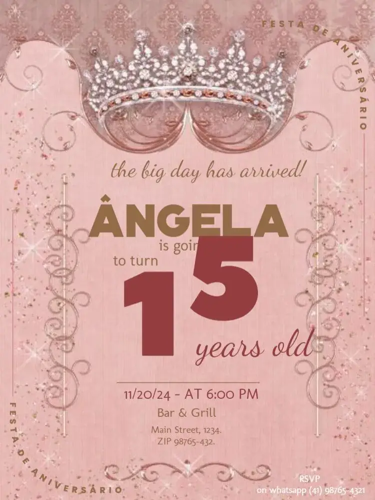 15 Years With RSVP Confirmation invitation
