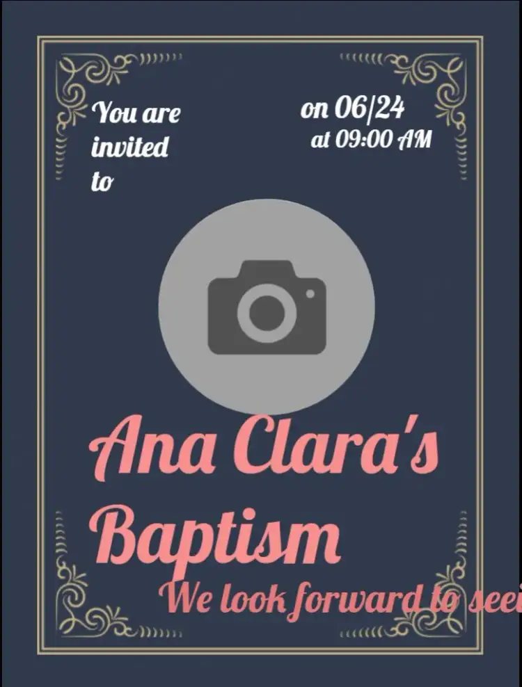 Invitation Photo Baptism Invitation – Baptism theme delicate, religious, modern, minimalist, floral, pastel