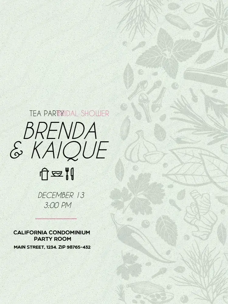 Invitation Delicate Bridal Shower Gathering – Bridal Shower theme delicate, minimalist, light green, simple, modern