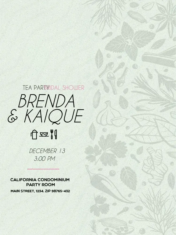 Delicate Bridal Shower Gathering invitation