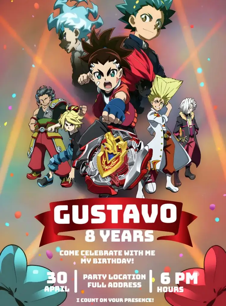 Beyblade Burst invitation