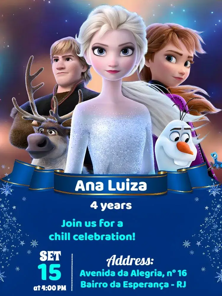 White Frozen invitation