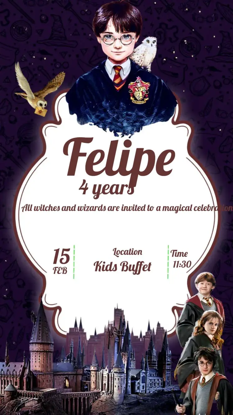 Harry Potter Movie invitation