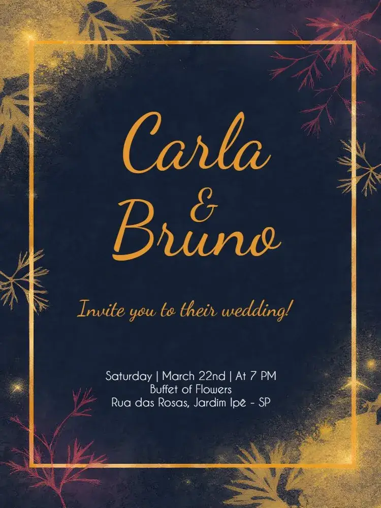 Elegant Foliage Wedding invitation