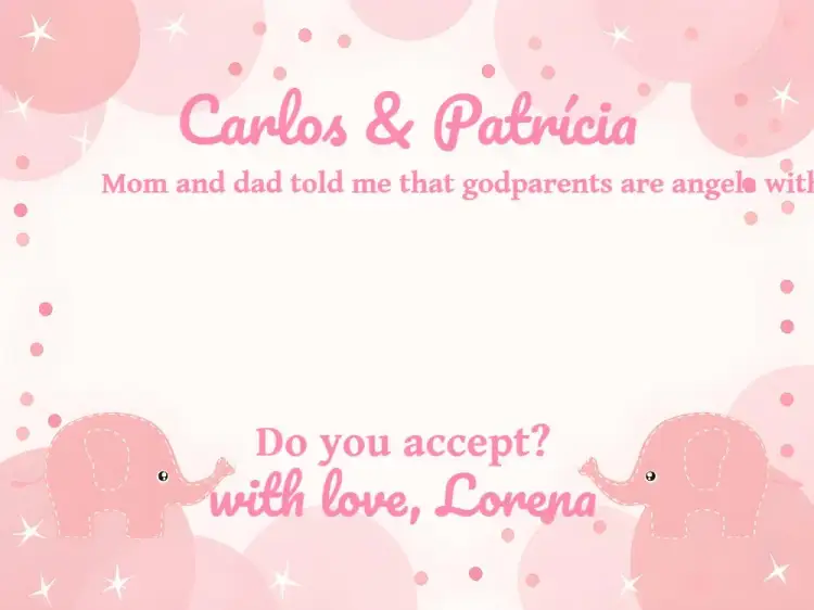 Invitation Elephant Baptism Godparents – Baptism theme cute, colorful, childish, animals, religious, celebration