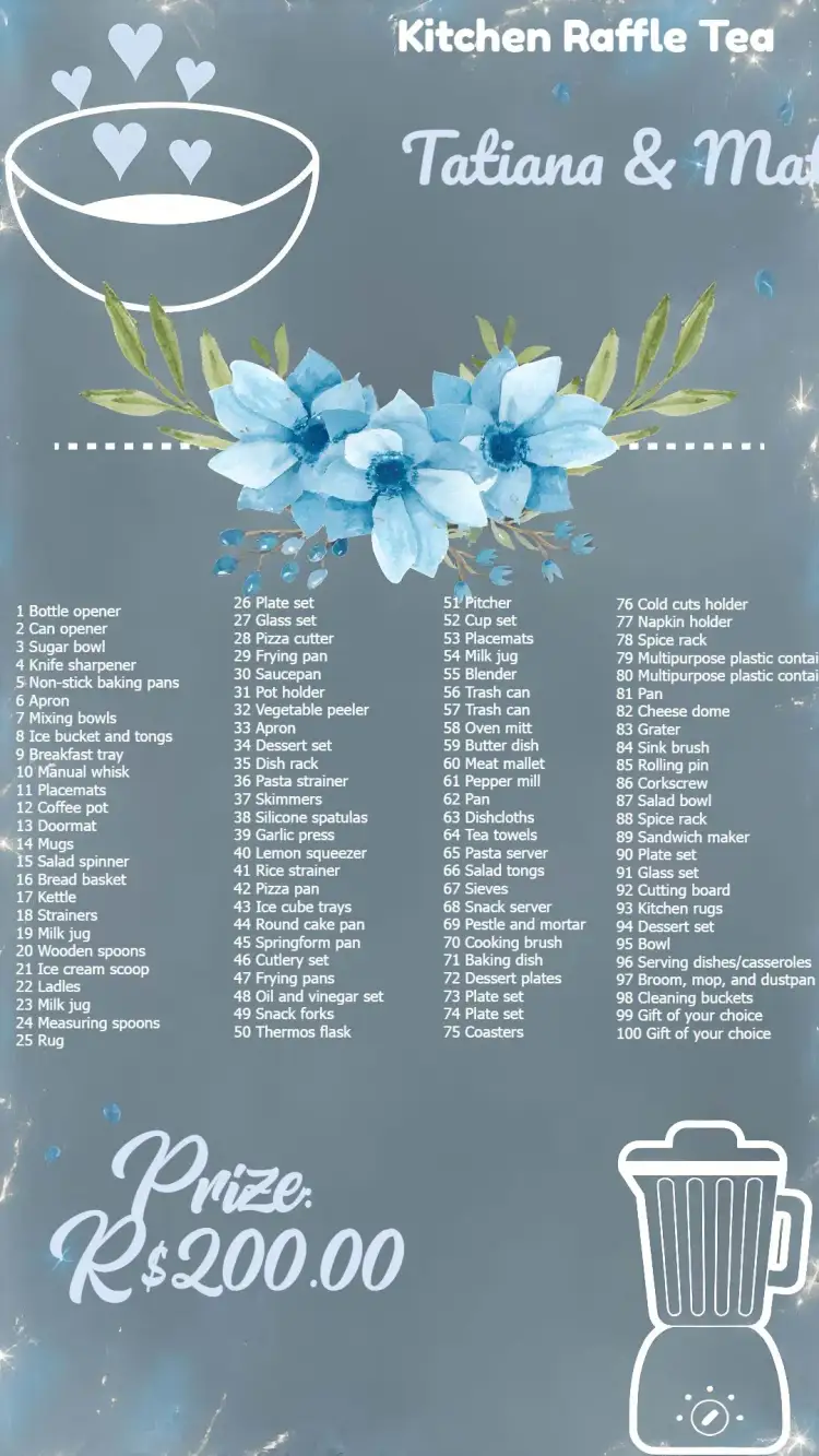 Invitation Floral Chalkboard Kitchen Raffle Tea Green – Bridal Shower theme floral, chalkboard, green, modern, cozy, rustic