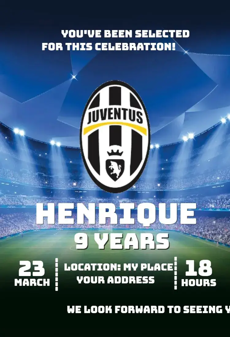 Invite Juventus 4 editable and customizable