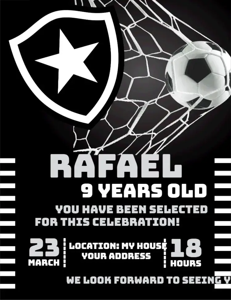 Invite Botafogo 1 editable and customizable