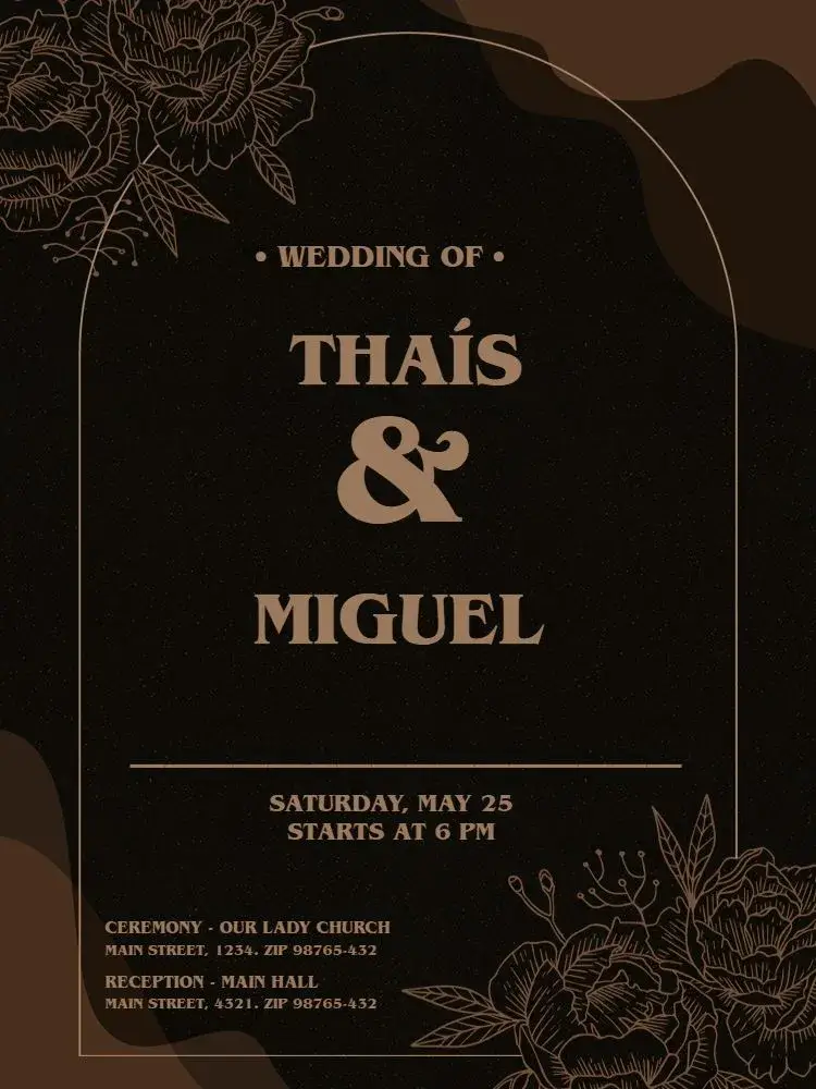 Chic Dark Gold Husband Wedding invitation