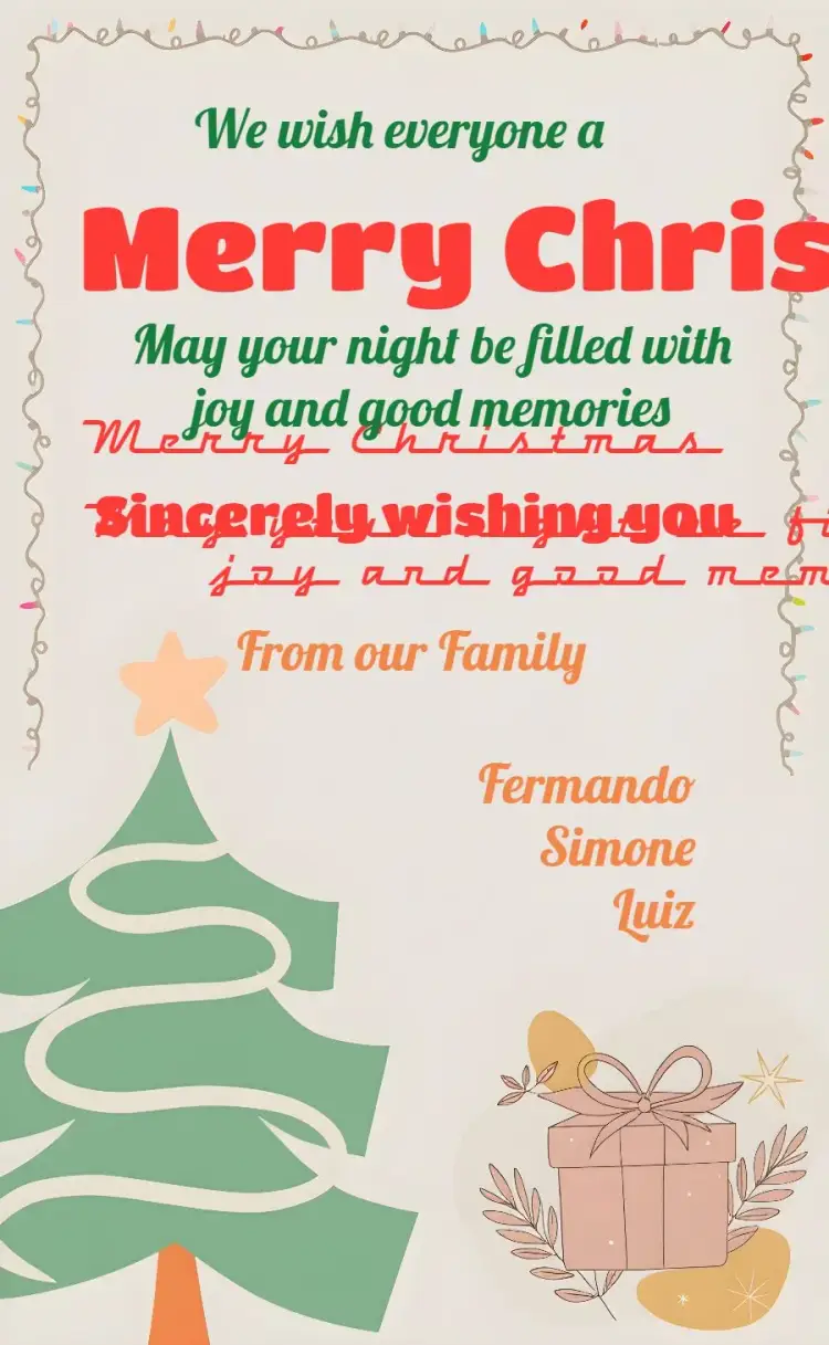 Happy Family Christmas Card invitation