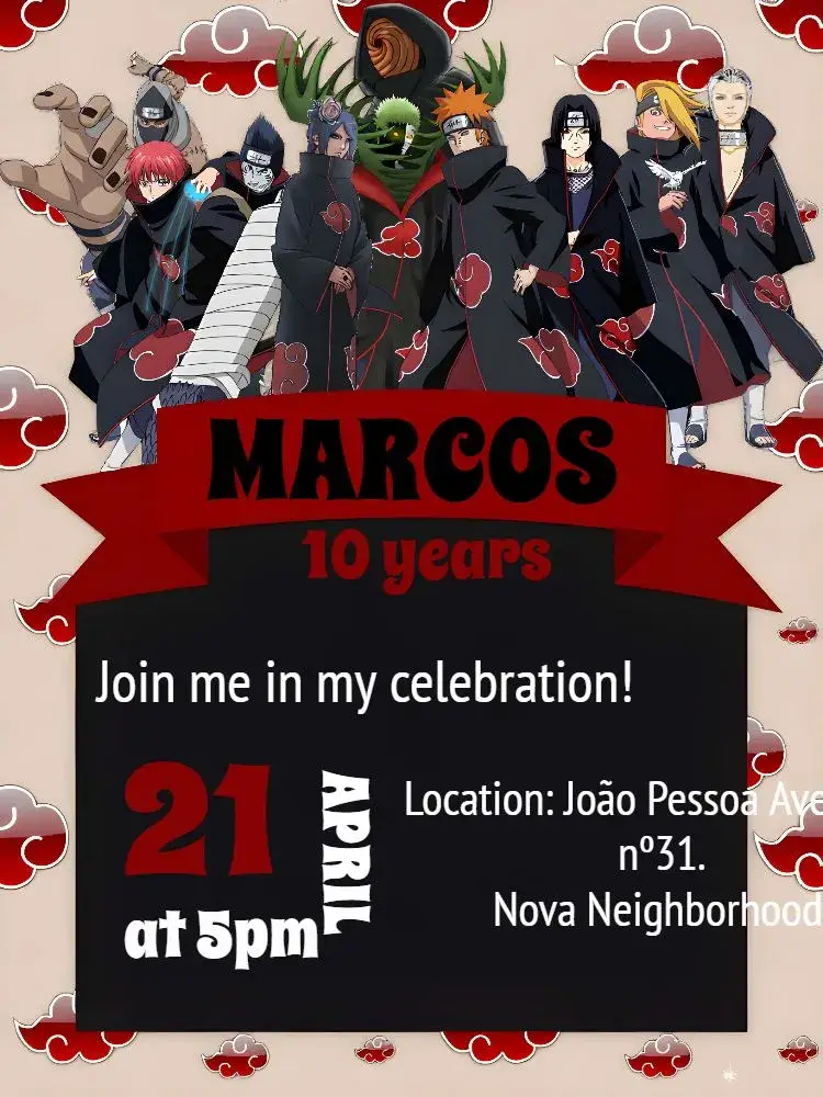 Akatsuki Red invitation