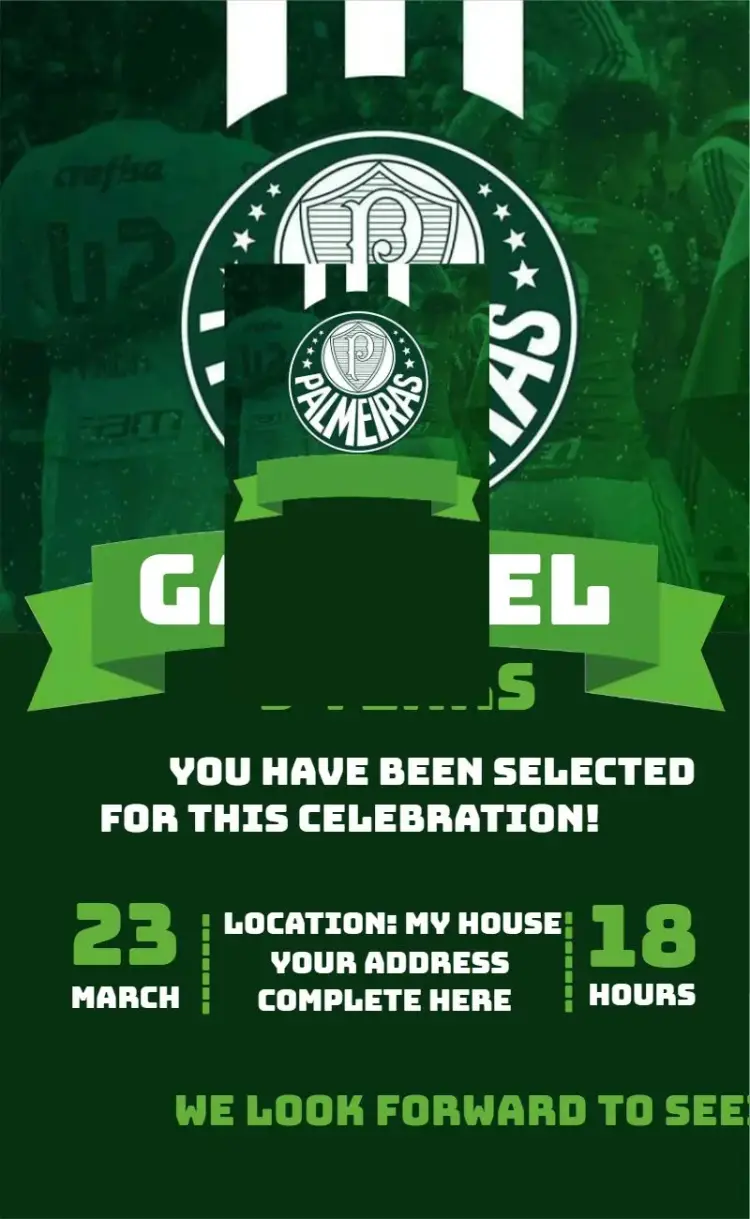 Invite Palmeiras 1 editable and customizable