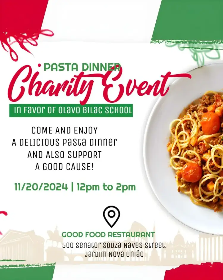 Art For Beneficent Spaghetti and Feijoada invitation