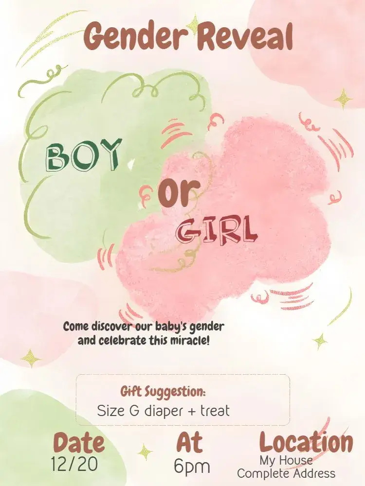 Green Gender Reveal Tea invitation