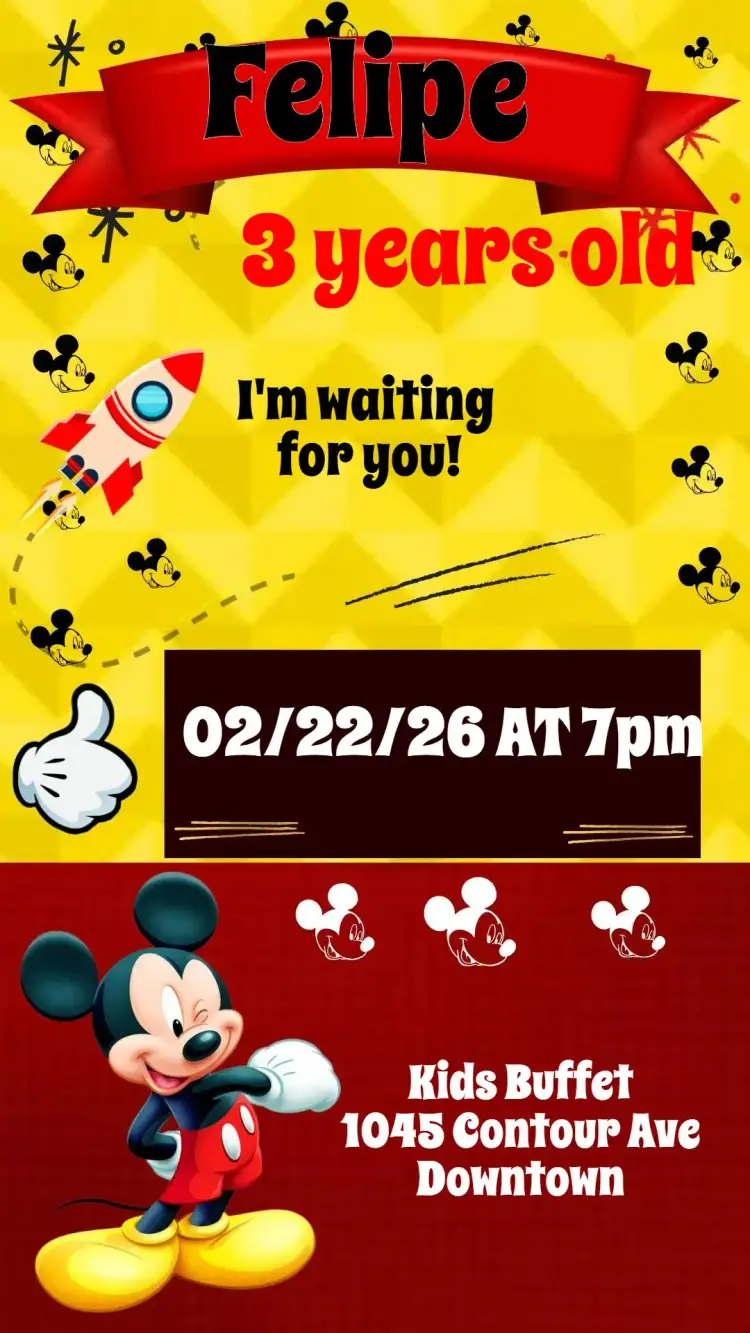 Mickey Mouse invitation