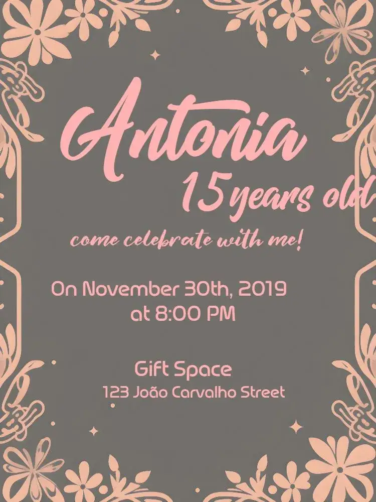 Invitation 15 Years - Pink Hippie Mandala – Sweet 15 theme pink, hippie, boho, mandala, gray, arabesques