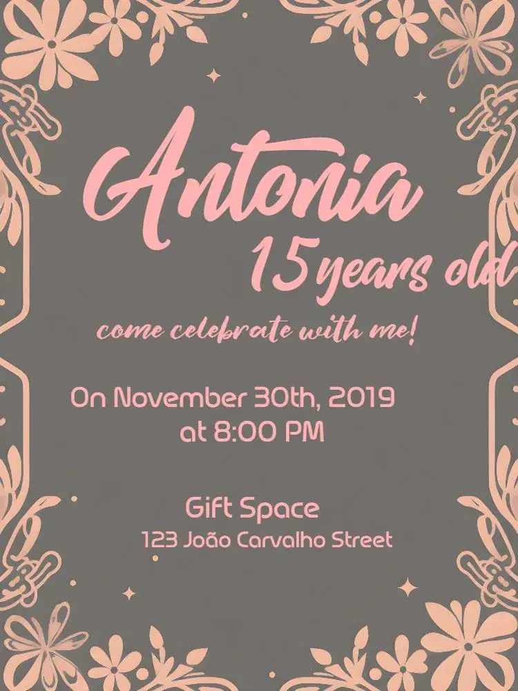 15 Years - Pink Hippie Mandala invitation