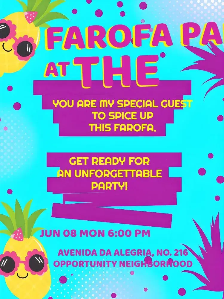 Invite Farofa Da Gkay Blue editable and customizable