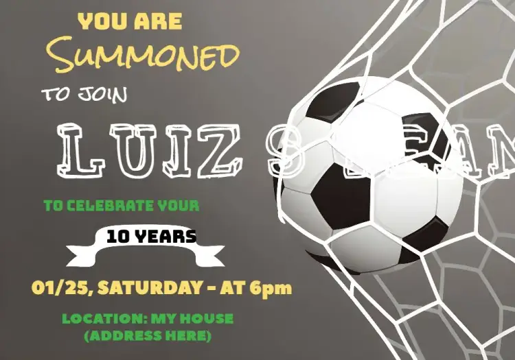 Green Soccer invitation