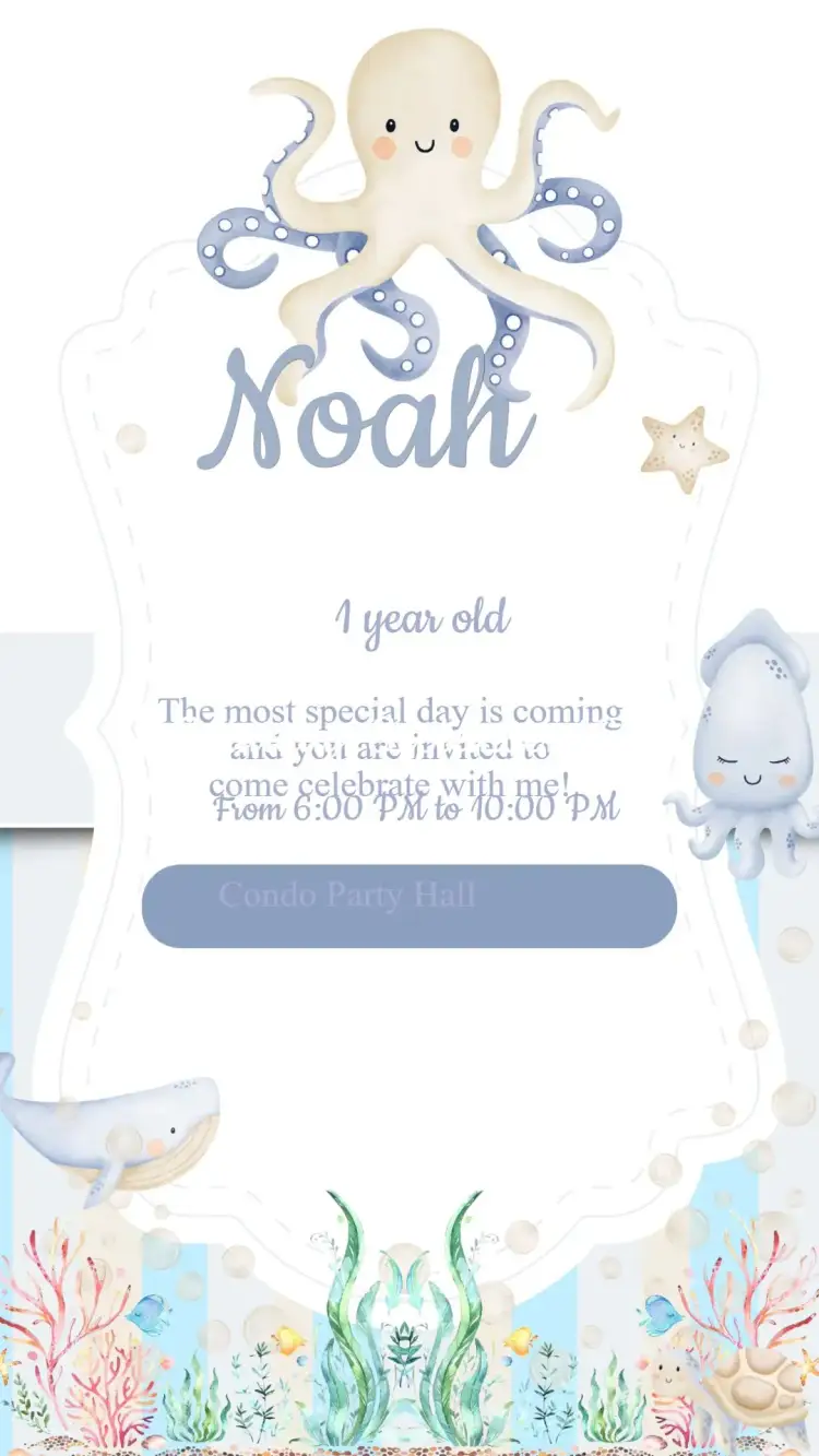 Invitation Under the Sea Birthday Invitation – Kids' Birthday Party theme navy, colorful, playful, themed, fun