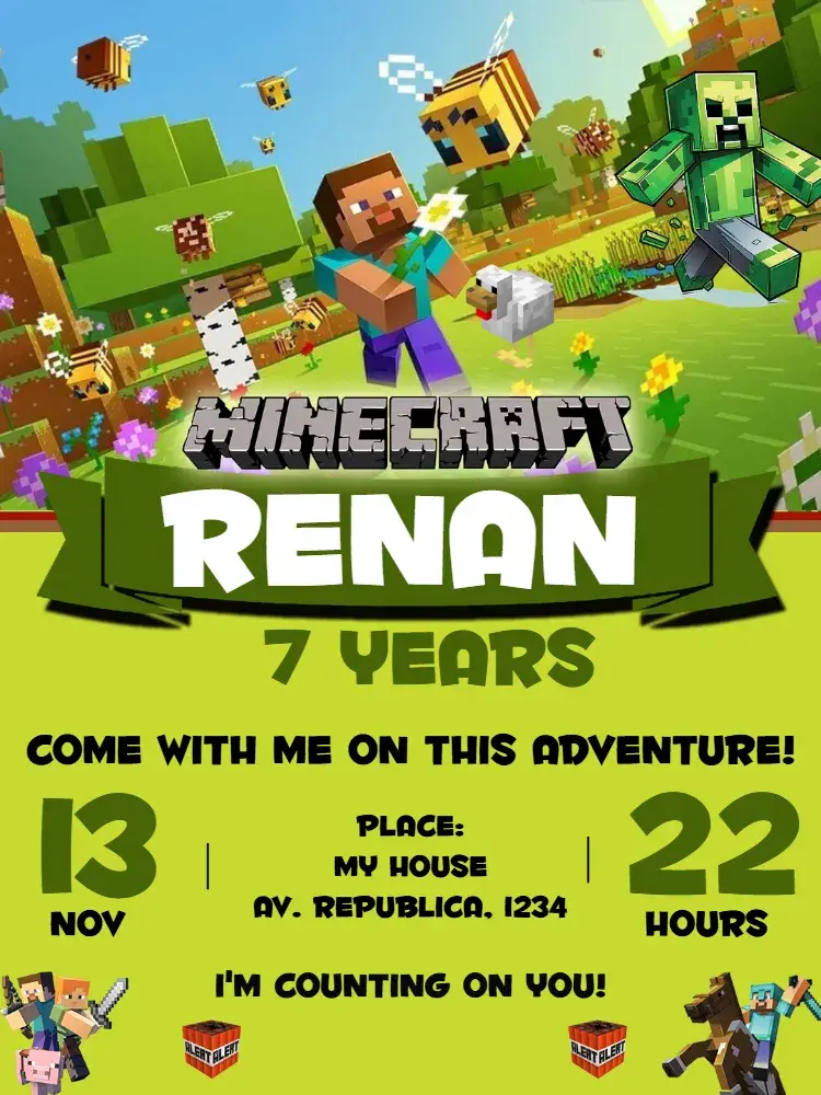 Black Minecraft invitation