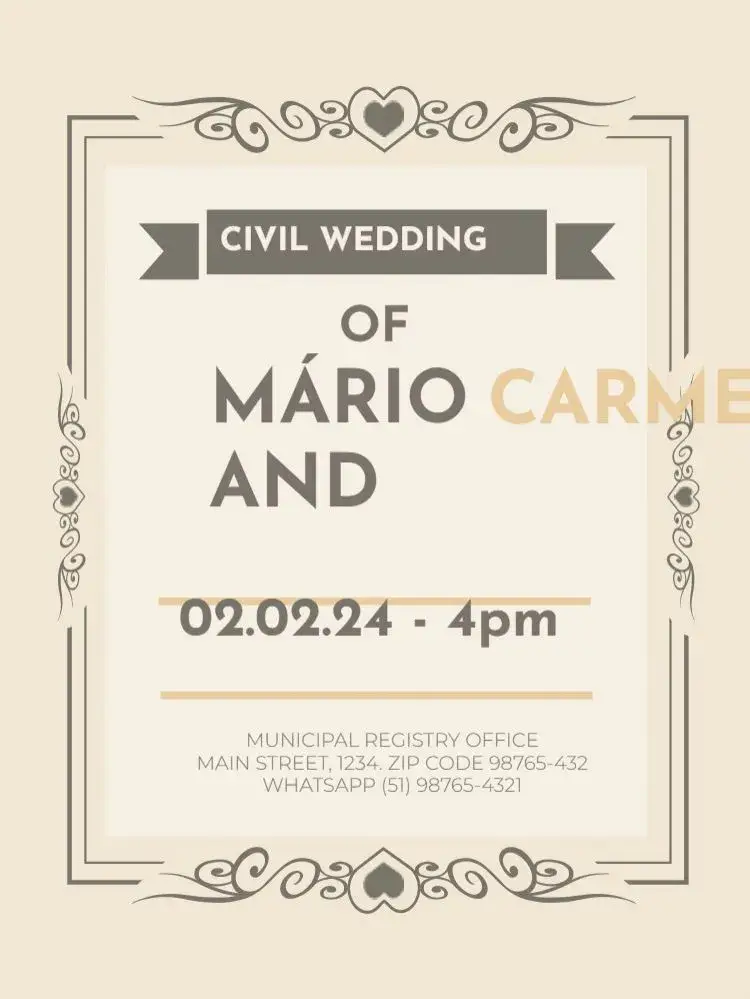 Delicate Civil Wedding Encounter invitation