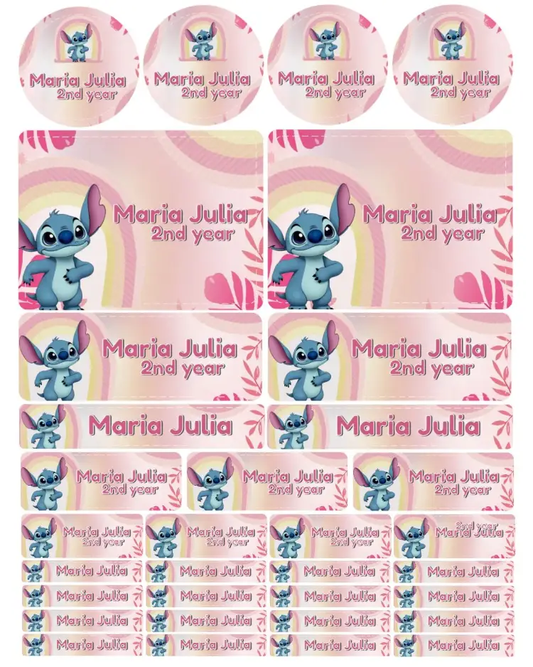 Stitch Angel School Label invitation