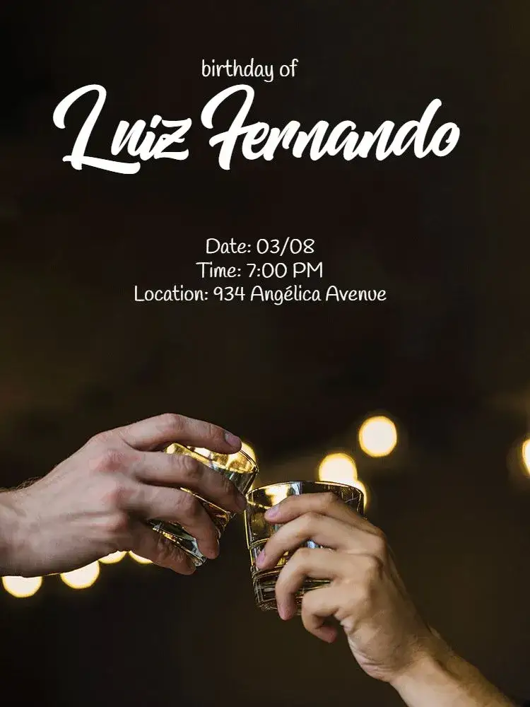 Invitation Beer Bar – Birthday theme modern, vibrant, fun, relaxed, festive, themed
