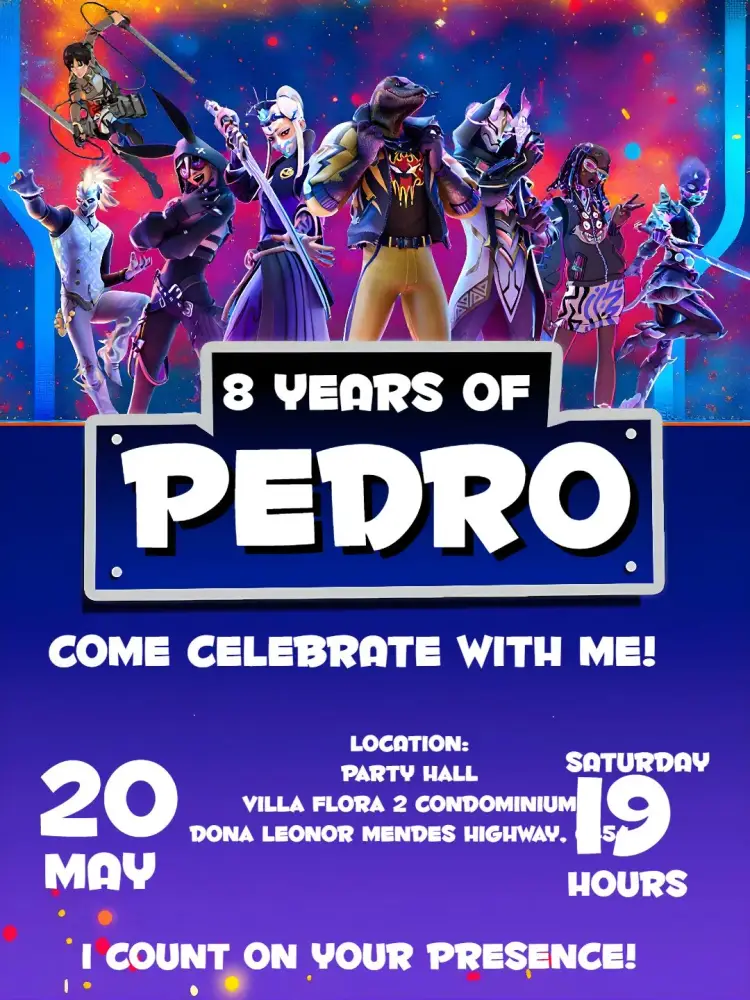 Blue Fortnite invitation