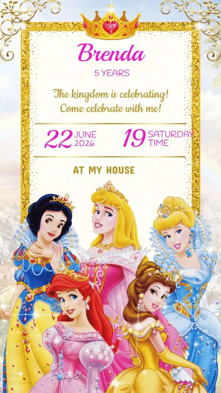 Children's Birthday Invitation Princesses