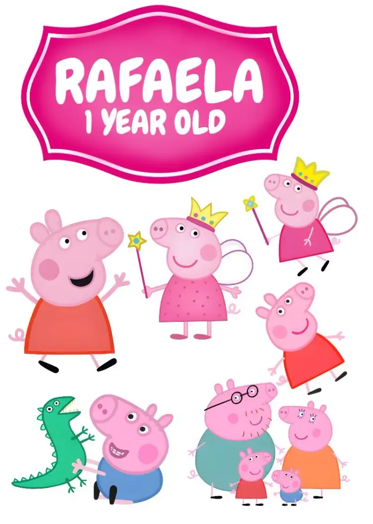 Peppa Pig Cake Topper invitation