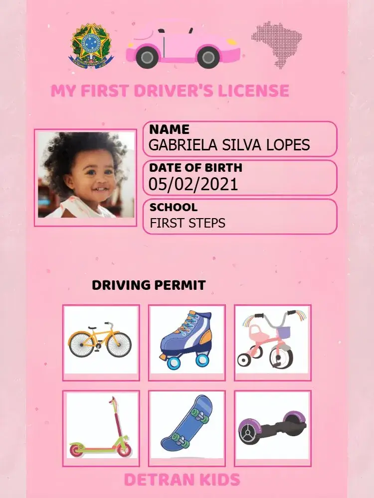 Cnh Infantil Menina Pedagogico invitation